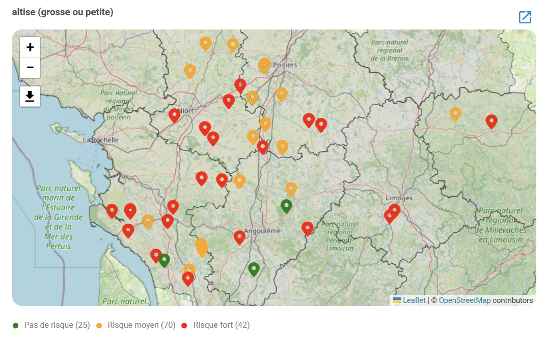 Interactive map of a Landfiles group with an observation card open on a marker
