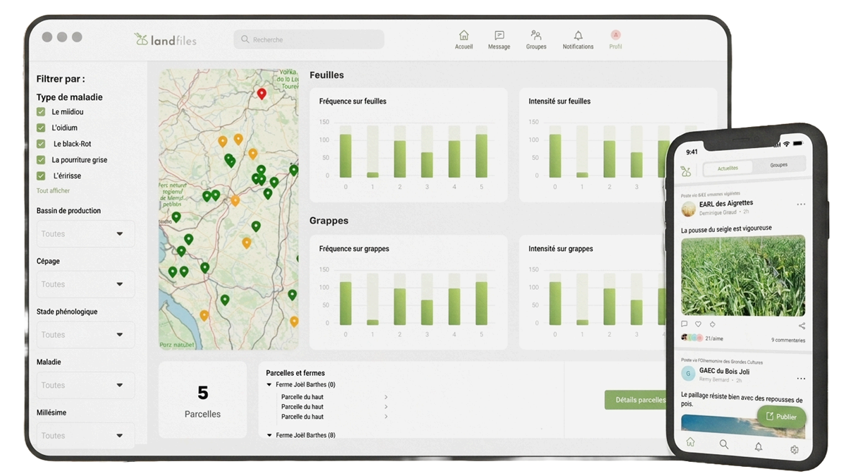 Landfiles data visualisation on desktop and mobile